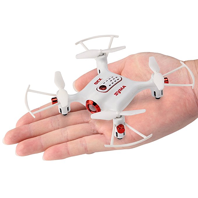 Best Drones for Sale Under 30 - Newest Syma X20 Mini Pocket Drone Headless Mode 2.4Ghz Nano LED RC Quadcopter Altitude Hold White