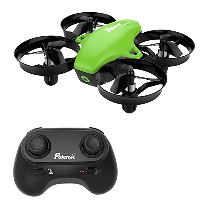 Best Drones on Sale Under 30 - Mini Drone, Potensic A20 RC Nano Quadcopter 2.4G 6 Axis With Altitude Hold Function, Headless Mode Remote Control Best Drone for Beginners & Kids - Green